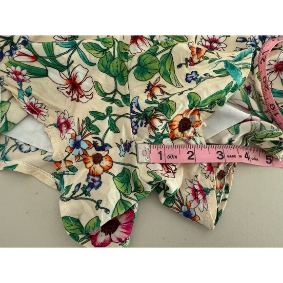 Floral Print High Waist Shorts Women Size US M Brazil 40 Pleated With Pockets - Picture 4 of 9